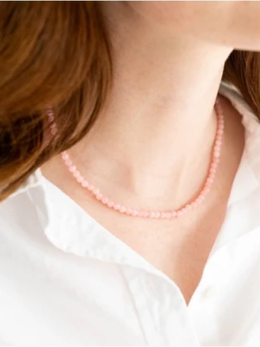 Delicate Pink Beaded Necklace with Gold Accents - Picture 2 of 2